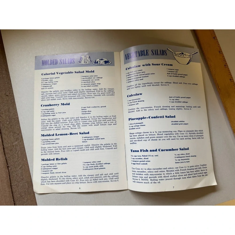 Vintage Rival Saladeer Model 670 Salad Maker Instruction Manual & Recipe Booklet